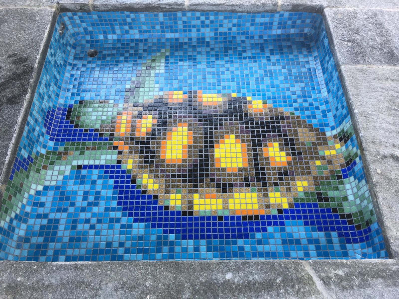 Mosaik mit einer Schildkröte als Bodenbild